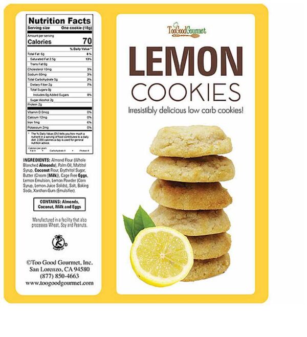 Too Good Gourmet Keto Lemon Cookies